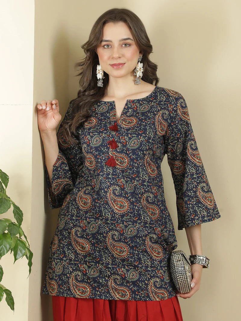 Paisley Printed Pure Cotton Farshi Suit