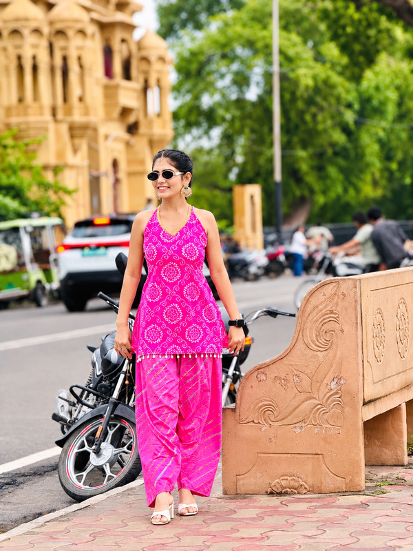 Rang-e-Gulabi Pink Bandhani Kurta Set