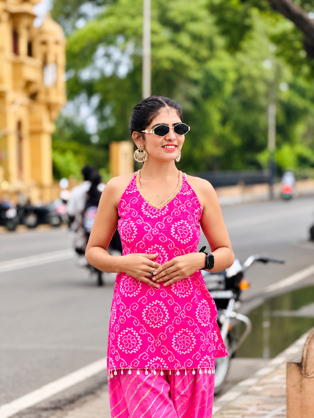 Rang-e-Gulabi Pink Bandhani Kurta Set
