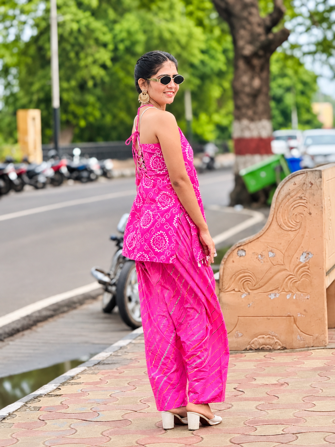 Rang-e-Gulabi Pink Bandhani Kurta Set