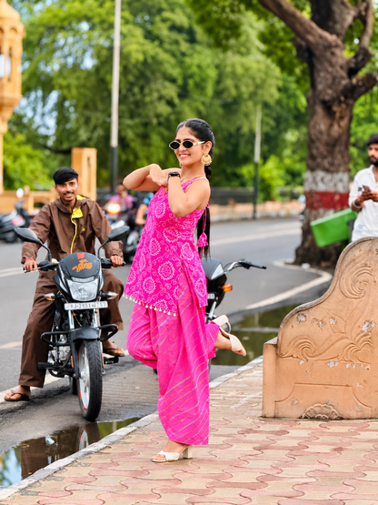 Rang-e-Gulabi Pink Bandhani Kurta Set