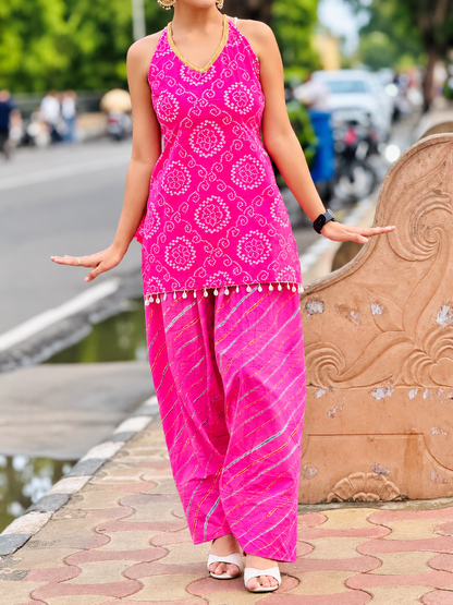 Rang-e-Gulabi Pink Bandhani Kurta Set