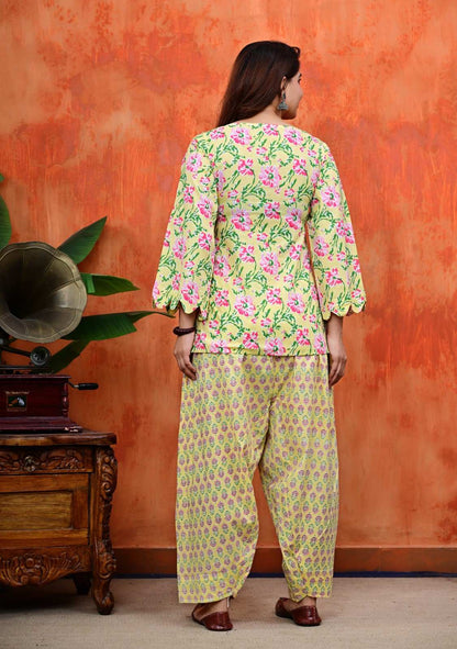 Floral Cotton Short Kurta & Salwar Set