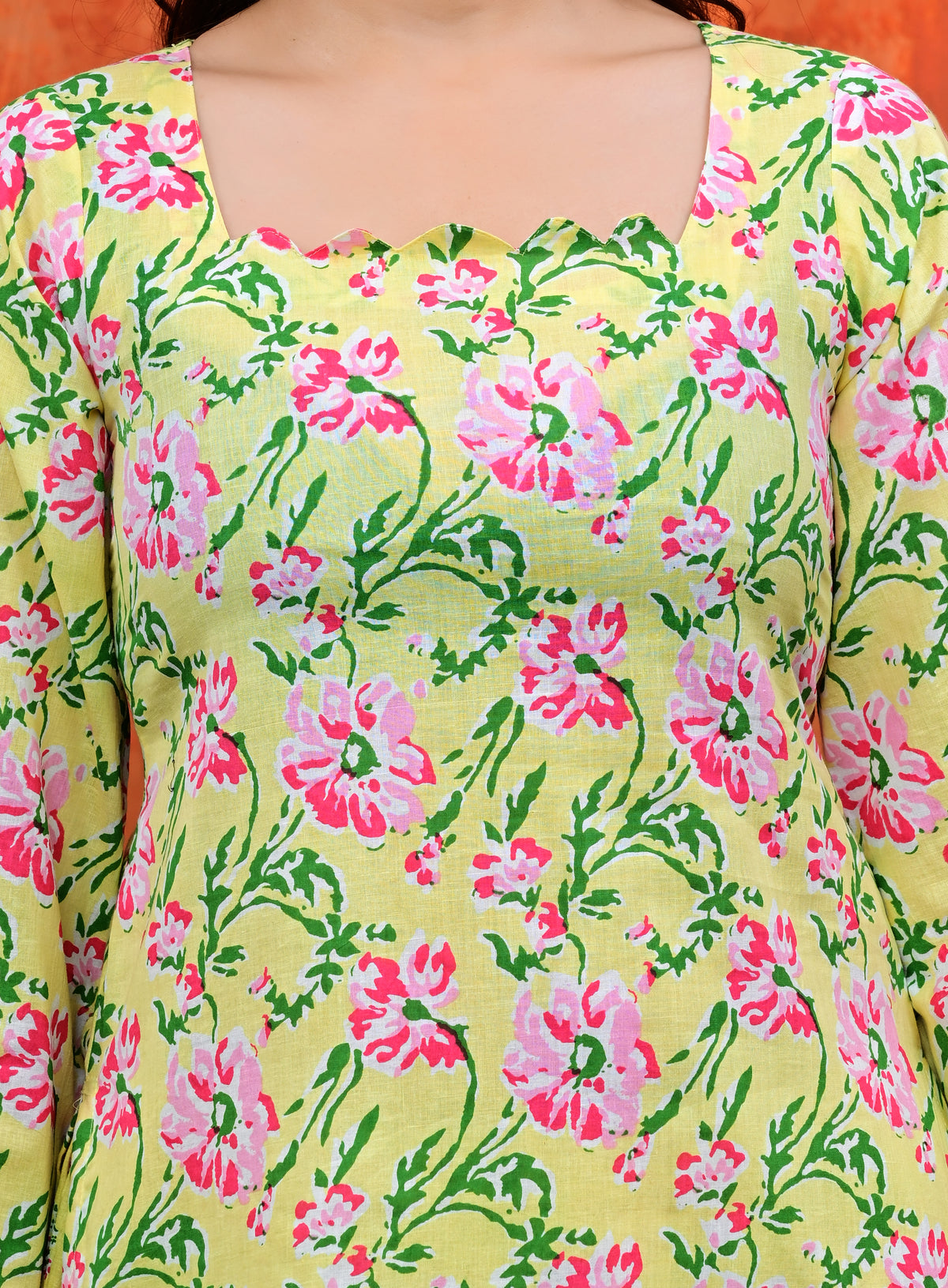 Floral Cotton Short Kurta & Salwar Set