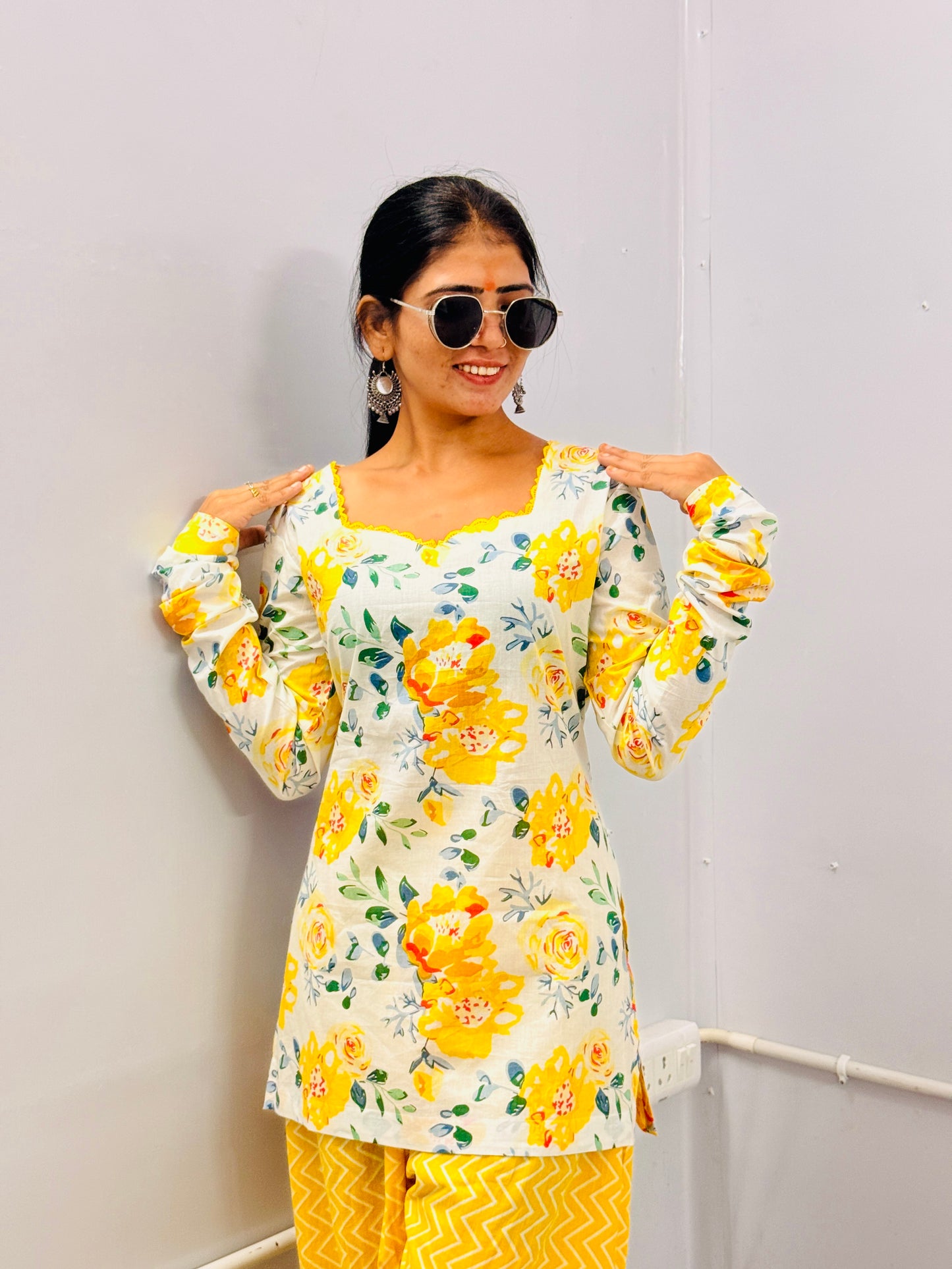 Sunshine Floral Kurti Set