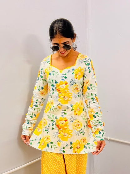 Sunshine Floral Kurti Set