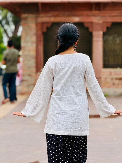 Noor-e-Safa White Kurti Set