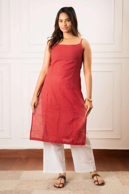 Anaar Maroon Kantha Kurti