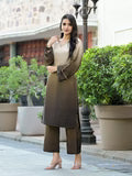 Women Ombre Olive A-Line Kurta Set